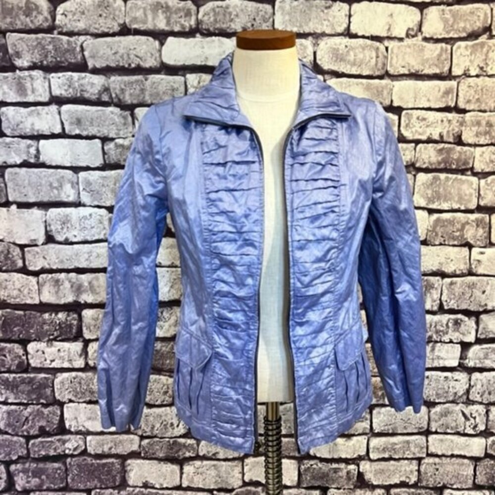 Chico's Blue Fully Lined Long Sleeve Jacket Size Small